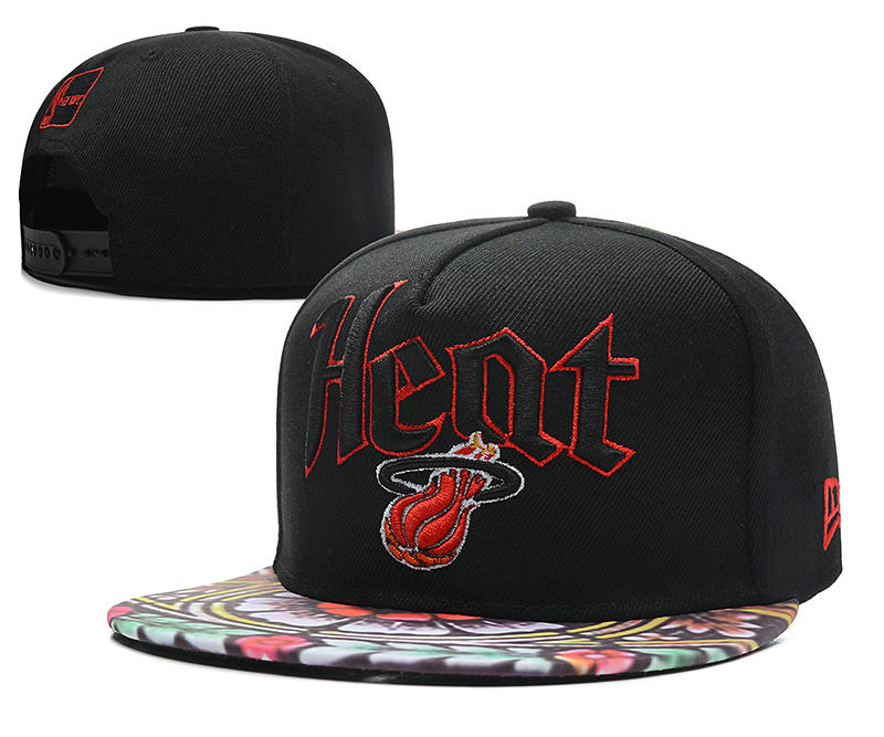 Miami Heat Black Snapback Hat DF 0613